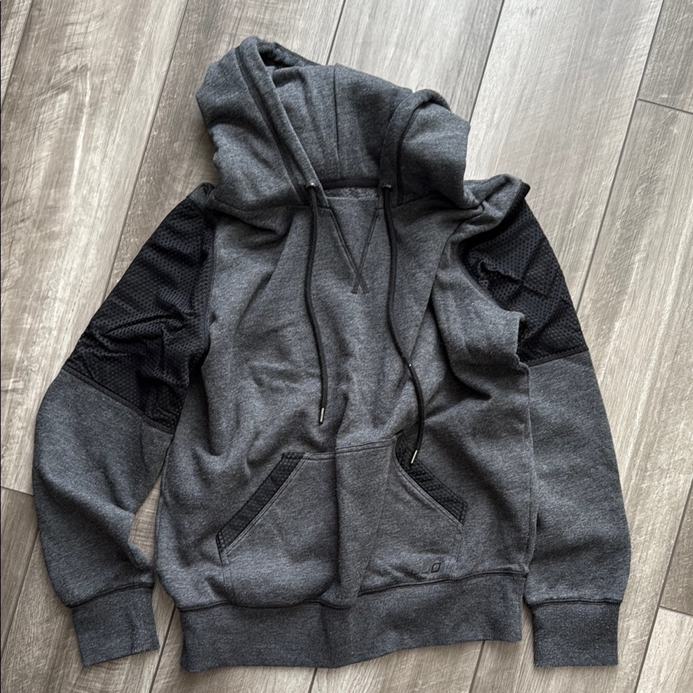 Gray and Black Hoodie Sweatshirt